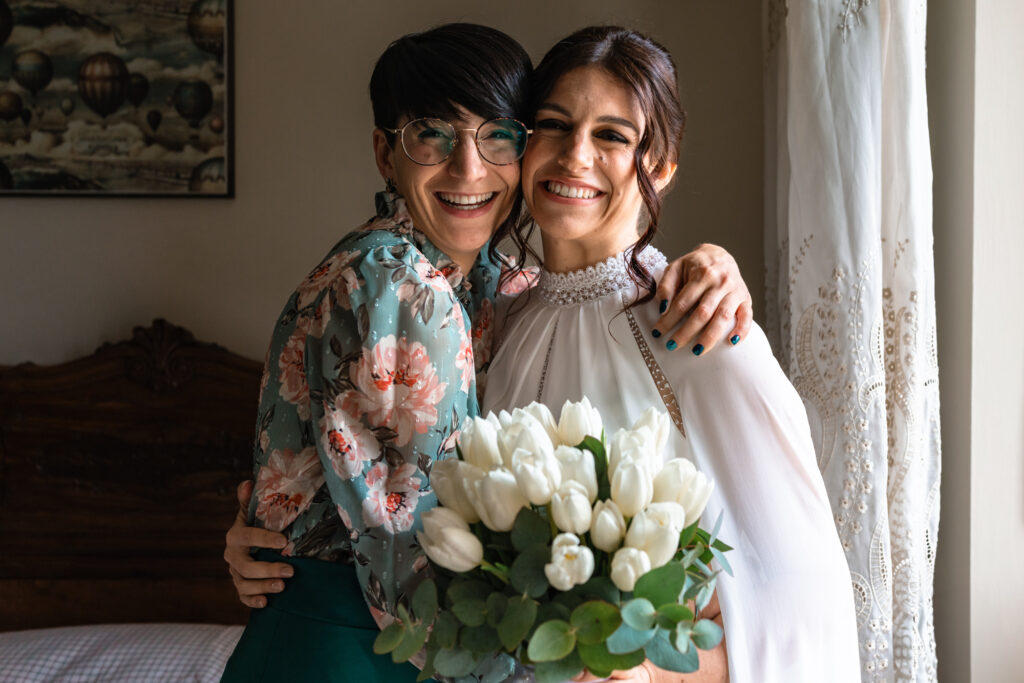 Abbraccio con la sorella