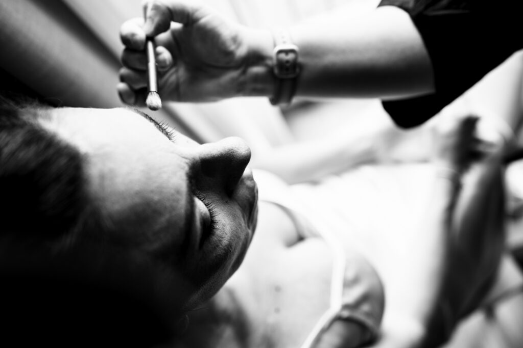 Particolare del trucco della sposa