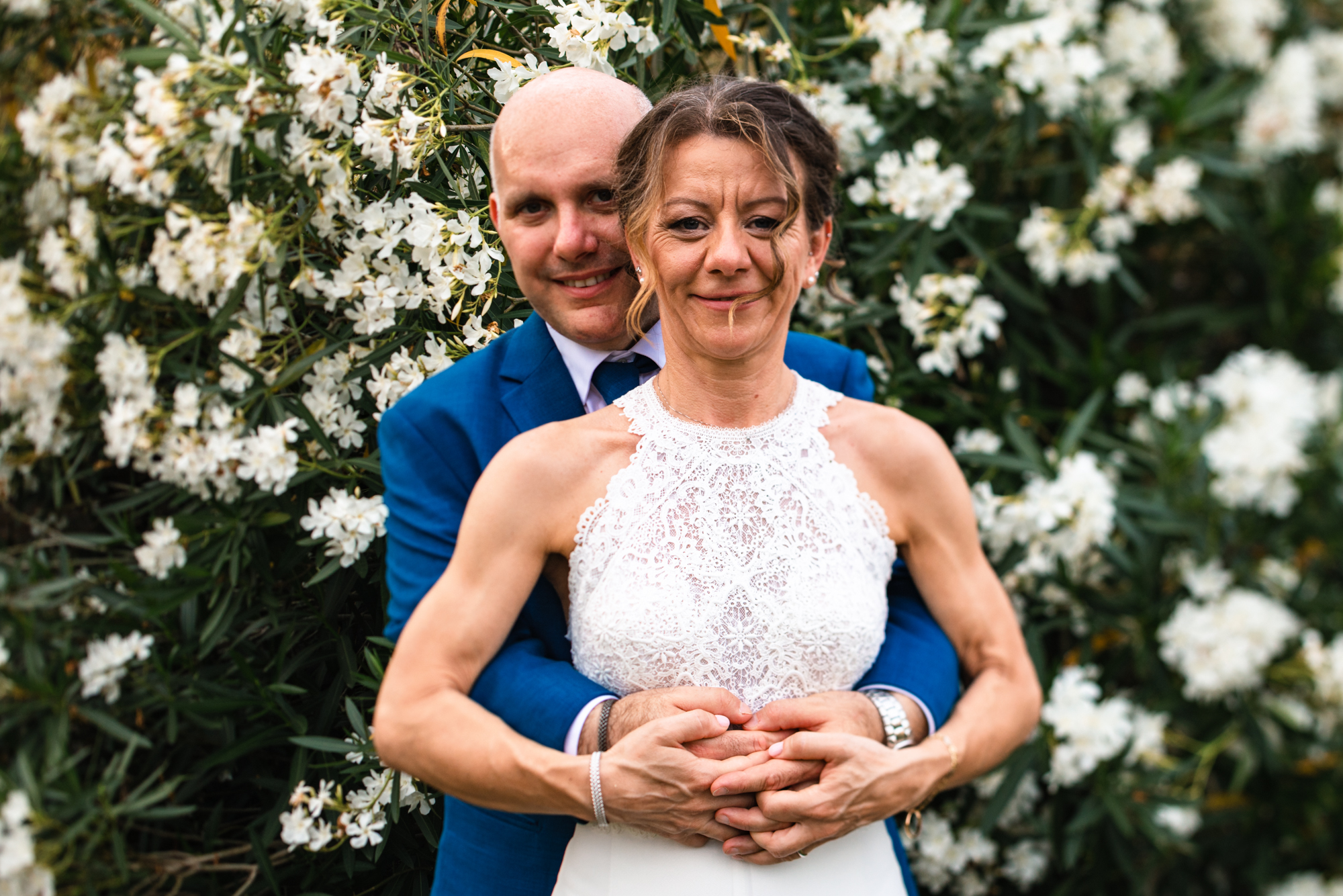 Primo piano della coppia di sposi alla Tenuta Variselle Lago di Viverone
