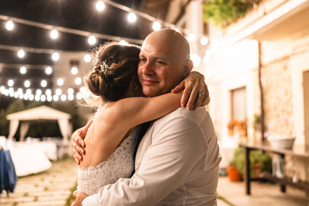 Primo piano del ballo degli sposi alla Tenuta Variselle